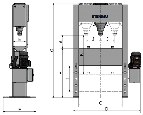 STENHØJ H-Type Hydraulische Werkplaatspers